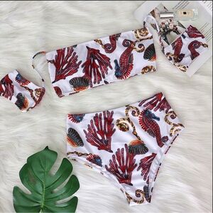 Bohemian Style High Waist Bikini Set